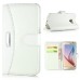 New Fashion Lichi And Crazy Horse Pattern Magnetic PU Leather Flip Stand Card Slots Case For Samsung Galaxy S6 G920 - White