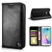 New Fashion Magnetic PU Leather Flip Stand Wallet Slots Case For Samsung Galaxy S6 Edge - Black