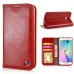 New Fashion Magnetic PU Leather Flip Stand Wallet Slots Case For Samsung Galaxy S6 Edge - Red