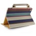 New Stripes Colorful Carrying Handbag PU Leather Smart Stand Case Cover For iPad Mini 4 - Blue And Green