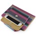 New Stripes Colorful Carrying Handbag PU Leather Smart Stand Case Cover For iPad Mini 4 - Purple And Black