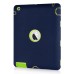 Newest Heavy Duty Shockproof Rugged Armor Hybrid Plastic And Silicone Defender Case Back Cover For iPad 2 / 3 / 4 - Blue And Green