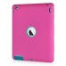 Newest Heavy Duty Shockproof Rugged Armor Hybrid Plastic And Silicone Defender Case Back Cover For iPad 2 / 3 / 4 - Magenta And Blue