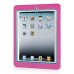 Newest Heavy Duty Shockproof Rugged Armor Hybrid Plastic And Silicone Defender Case Back Cover For iPad 2 / 3 / 4 - Magenta And Blue