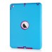 Newest Heavy Duty Shockproof Rugged Armor Hybrid Plastic And Silicone Defender Case Back Cover For iPad Air (iPad 5) - Blue And Magenta