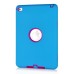 Newest Heavy Duty Shockproof Rugged Armor Hybrid Plastic And Silicone Defender Case Back Cover For iPad Mini 4 - Blue And Magenta