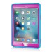 Newest Heavy Duty Shockproof Rugged Armor Hybrid Plastic And Silicone Defender Case Back Cover For iPad Mini 4 - Blue And Magenta