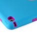 Newest Heavy Duty Shockproof Rugged Armor Hybrid Plastic And Silicone Defender Case Back Cover For iPad Mini 4 - Blue And Magenta