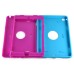 Newest Heavy Duty Shockproof Rugged Armor Hybrid Plastic And Silicone Defender Case Back Cover For iPad Mini 4 - Blue And Magenta