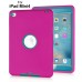 Newest Heavy Duty Shockproof Rugged Armor Hybrid Plastic And Silicone Defender Case Back Cover For iPad Mini 4 - Magenta And Blue