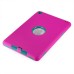 Newest Heavy Duty Shockproof Rugged Armor Hybrid Plastic And Silicone Defender Case Back Cover For iPad Mini 4 - Magenta And Blue