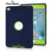 Newest Heavy Duty Shockproof Rugged Armor Hybrid Plastic And Silicone Defender Case Back Cover For iPad Mini 4 - Midnight Blue And Green