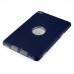 Newest Heavy Duty Shockproof Rugged Armor Hybrid Plastic And Silicone Defender Case Back Cover For iPad Mini 4 - Midnight Blue And Grey