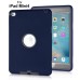 Newest Heavy Duty Shockproof Rugged Armor Hybrid Plastic And Silicone Defender Case Back Cover For iPad Mini 4 - Midnight Blue And Grey