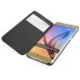 Noble Transparent Back And View Window Folio Leather Case For Samsung Galaxy S6 Edge Plus - Black