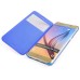 Noble Transparent Back And View Window Folio Leather Case For Samsung Galaxy S6 Edge Plus - Blue