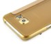 Noble Transparent Back And View Window Folio Leather Case For Samsung Galaxy S6 Edge Plus - Gold