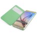 Noble Transparent Back And View Window Folio Leather Case For Samsung Galaxy S6 Edge Plus - Green