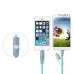 Noodle Design 2 in 1 8 Pin and Micro USB 2.0 High Speed Charging Sync Lightning Cable with Dust Cap for iPhone 5/5s/6 Samsung Galaxy S2/S3/S4 - Blue