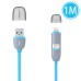 Noodle Design 2 in 1 8 Pin and Micro USB 2.0 High Speed Charging Sync Lightning Cable with Dust Cap for iPhone 5/5s/6 Samsung Galaxy S2/S3/S4 - Blue