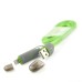 Noodle Design 2 in 1 8 Pin and Micro USB 2.0 High Speed Charging Sync Lightning Cable with Dust Cap for iPhone 5/5s/6 Samsung Galaxy S2/S3/S4 - Green