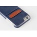 PU Leather Coated TPU Back Case with Card Slot for iPhone 6 / 6s - Blue