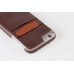 PU Leather Coated TPU Back Case with Card Slot for iPhone 6 / 6s - Dark brown