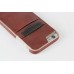 PU Leather Coated TPU Back Case with Card Slot for iPhone 6 / 6s - Light brown