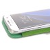 PU Leather Front View Flip Transparent Hard Back Cover for Samsung Galaxy S7 Edge G935 - Green