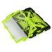 Pepkoo Spider Style 2 in 1 Hybrid  Plastic And Silicone Stand Defender Case With  Screen Film For iPad Mini 4 - Black And Green