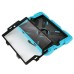 Pepkoo Spider Style 2 in 1 Hybrid  Plastic And Silicone Stand Defender Case With  Screen Film For iPad Mini 4 - Blue And Black