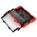 Pepkoo Spider Style 2 in 1 Hybrid  Plastic And Silicone Stand Defender Case With  Screen Film For iPad Mini 4 - Red And Black