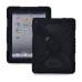 Pepkoo Spider Style 2 in 1 Hybrid  Plastic and Silicone Stand Defender Case with a Screen Film for iPad 2/3/4 - Black