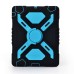 Pepkoo Spider Style 2 in 1 Hybrid  Plastic and Silicone Stand Defender Case with a Screen Film for iPad 2/3/4 - Black/Blue