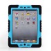 Pepkoo Spider Style 2 in 1 Hybrid  Plastic and Silicone Stand Defender Case with a Screen Film for iPad 2/3/4 - Black/Blue