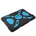 Pepkoo Spider Style 2 in 1 Hybrid  Plastic and Silicone Stand Defender Case with a Screen Film for iPad 2/3/4 - Black/Blue