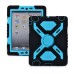 Pepkoo Spider Style 2 in 1 Hybrid  Plastic and Silicone Stand Defender Case with a Screen Film for iPad 2/3/4 - Black/Blue