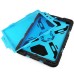 Pepkoo Spider Style 2 in 1 Hybrid  Plastic and Silicone Stand Defender Case with a Screen Film for iPad 2/3/4 - Black/Blue