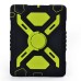 Pepkoo Spider Style 2 in 1 Hybrid  Plastic and Silicone Stand Defender Case with a Screen Film for iPad 2/3/4 - Black/Green