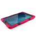 Pepkoo Spider Style 2 in 1 Hybrid  Plastic and Silicone Stand Defender Case with a Screen Film for iPad 2/3/4 - Black/Magenta