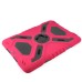 Pepkoo Spider Style 2 in 1 Hybrid  Plastic and Silicone Stand Defender Case with a Screen Film for iPad 2/3/4 - Black/Magenta