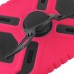 Pepkoo Spider Style 2 in 1 Hybrid  Plastic and Silicone Stand Defender Case with a Screen Film for iPad 2/3/4 - Black/Magenta