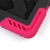 Pepkoo Spider Style 2 in 1 Hybrid  Plastic and Silicone Stand Defender Case with a Screen Film for iPad 2/3/4 - Black/Magenta