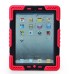 Pepkoo Spider Style 2 in 1 Hybrid  Plastic and Silicone Stand Defender Case with a Screen Film for iPad 2/3/4 - Black/Red