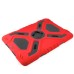 Pepkoo Spider Style 2 in 1 Hybrid  Plastic and Silicone Stand Defender Case with a Screen Film for iPad 2/3/4 - Black/Red