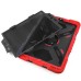 Pepkoo Spider Style 2 in 1 Hybrid  Plastic and Silicone Stand Defender Case with a Screen Film for iPad 2/3/4 - Black/Red