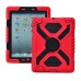 Pepkoo Spider Style 2 in 1 Hybrid  Plastic and Silicone Stand Defender Case with a Screen Film for iPad 2/3/4 - Black/Red