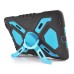 Pepkoo Spider Style 2 in 1 Hybrid  Plastic and Silicone Stand Defender Case with a Screen Film for iPad 5 - Black/Blue