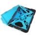 Pepkoo Spider Style 2 in 1 Hybrid  Plastic and Silicone Stand Defender Case with a Screen Film for iPad 5 - Black/Blue