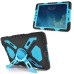 Pepkoo Spider Style 2 in 1 Hybrid  Plastic and Silicone Stand Defender Case with a Screen Film for iPad 5 - Black/Blue